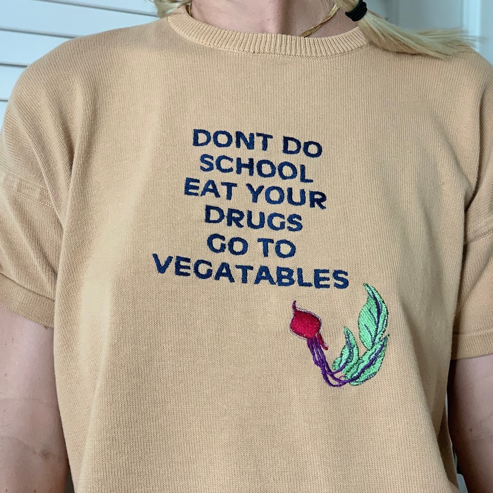 Eat Your Drugs Tan Crop